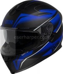 FULL-FACE HELMET IXS1100 2.3 BLACK MATT-BLUE
