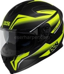 FULL-FACE HELMET IXS1100 2.3 BLACK MATT-YELLOW FLUO