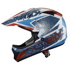 MOTOCROSS HELMET 278 KID 2.0 WHITE-BLEU-ORANGE