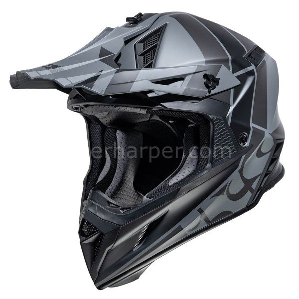 MOTOCROSS HELMET IXS189 2.0 GREY MAT-BLACK