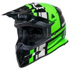 MOTOCROSS HELMET IXS361 2.3 BLACK-GREEN-GREY