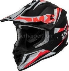 MOTOCROSS HELMET IXS362 2.0 BLACK MATT-RED