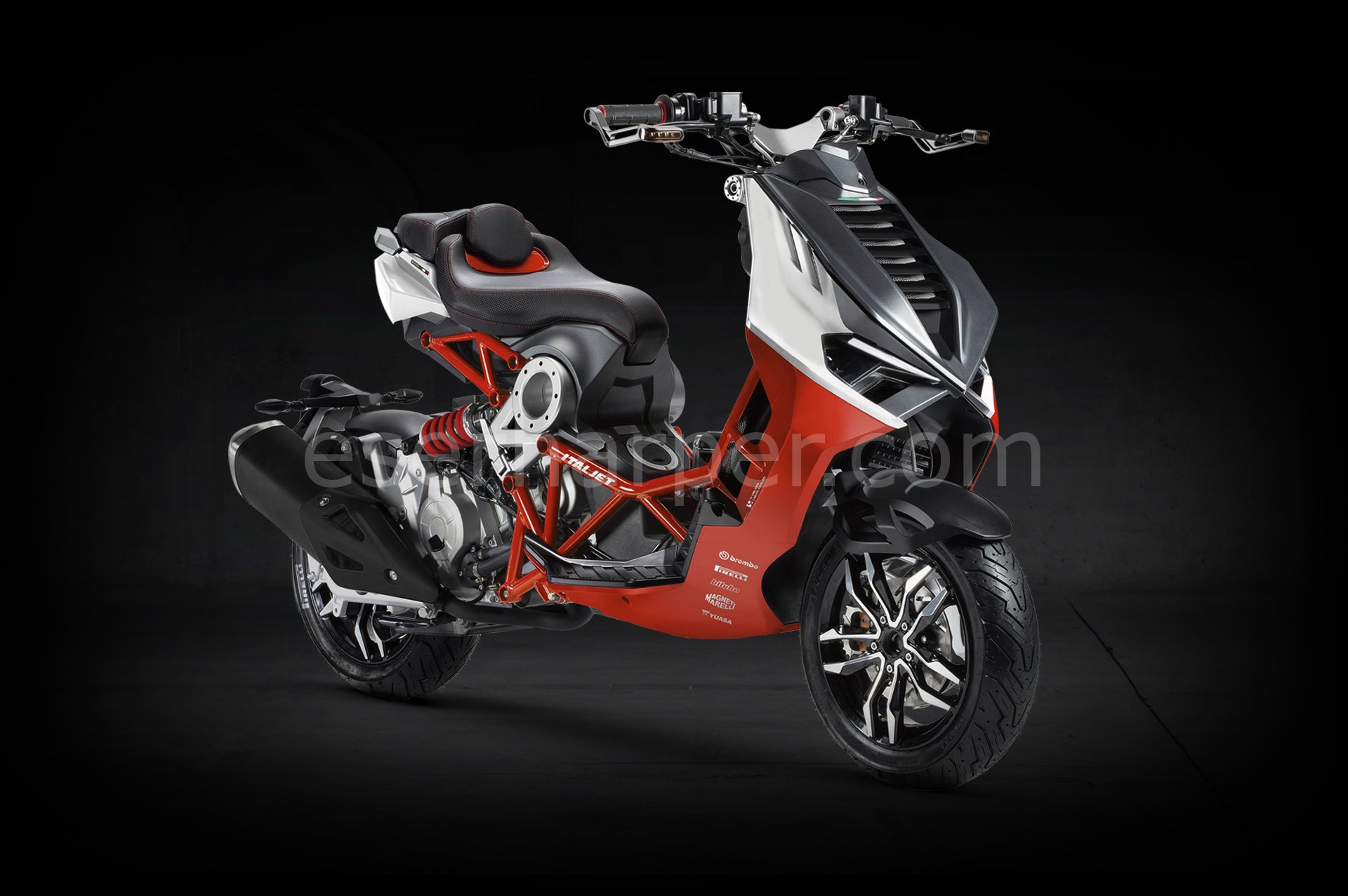 Italjet Dragster 200 Anthracite / Red / White
