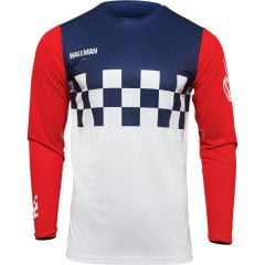 HALLMAN DIFFER CHEQ WHITE/RED/BLUE JERSEY