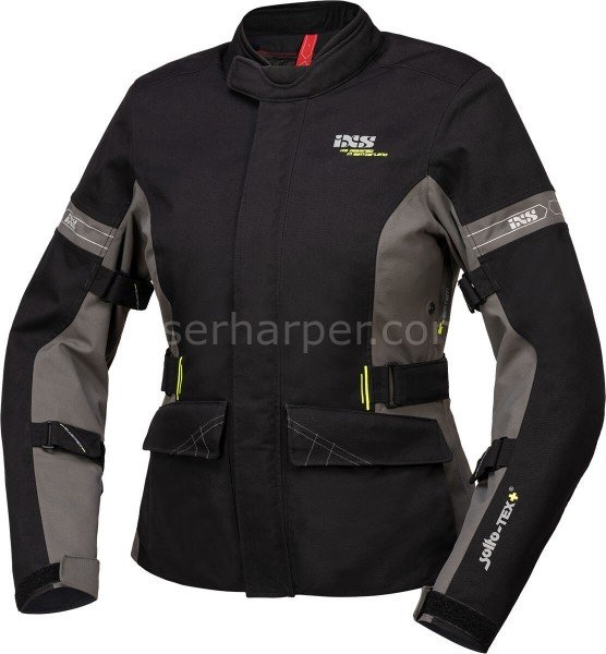 TOUR WOMEN`S JACKET LAMINATE-ST-PLUS BLACK-GREY