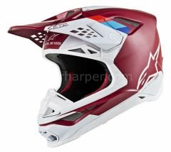 Supertech M8 Contact MX Helmet Light Blue, Matte, White, Red, Blue