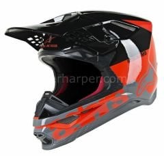 Supertech M8 Radium MX Helmet Gloss, Red, Gray, Black