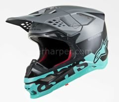 Supertech M8 Radium MX Helmet Matte, Teal, Gray, Black