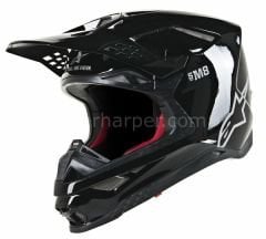 Supertech M8 Solid MX Helmet Black, White, Gloss
