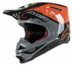 Supertech M8 Triple MX Helmet Gloss, Orange, Gray, Black