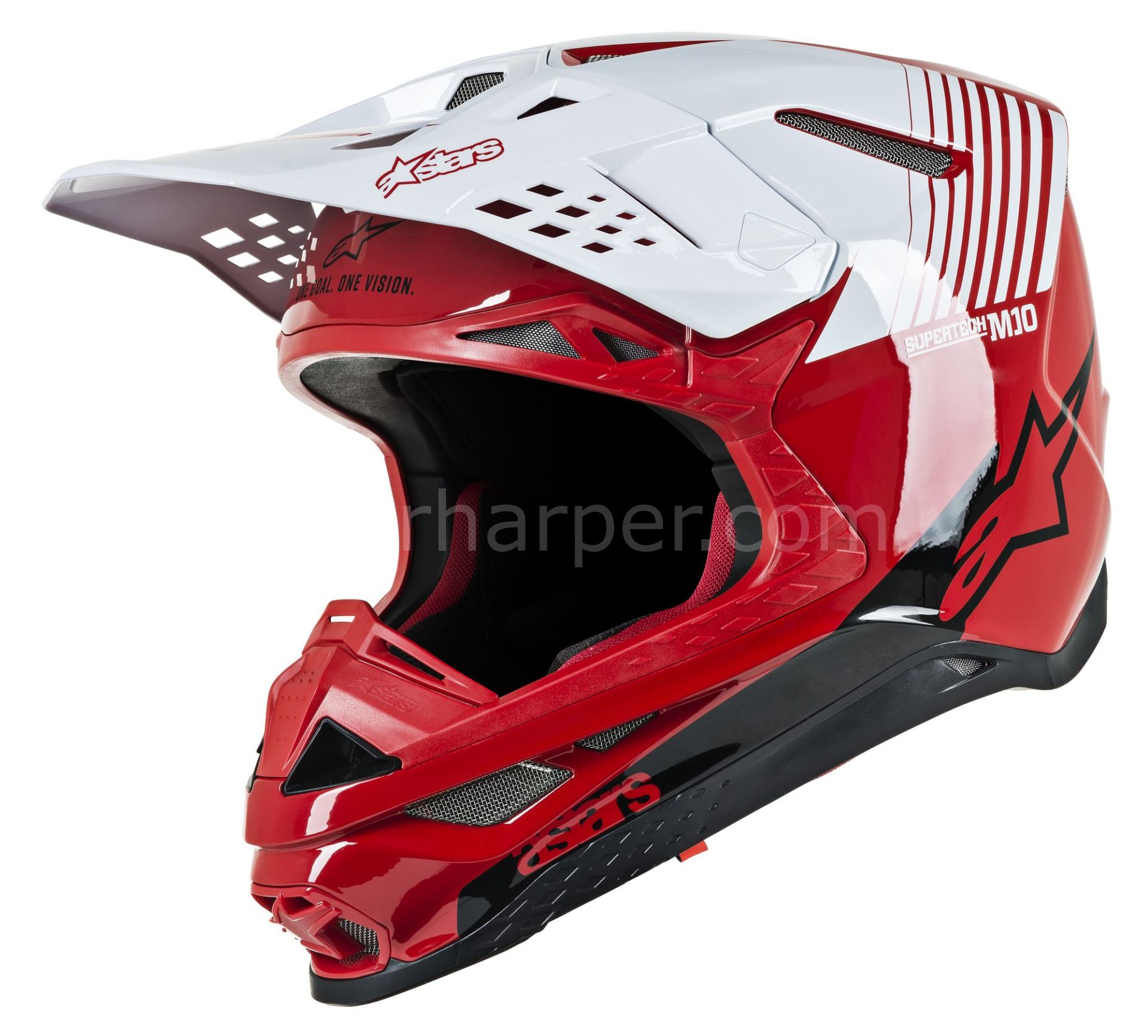 Supertech M10 Dyno MX Helmet Gloss, White, Red, Black