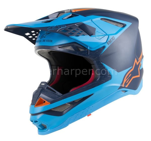 Supertech M10 Meta MX Helmet Matte, Orange, Blue