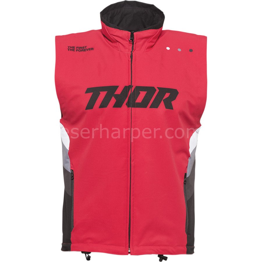 WARM UP VEST RED BLACK