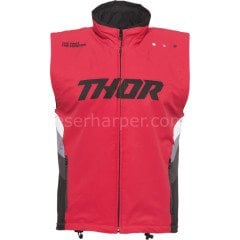WARM UP VEST RED BLACK