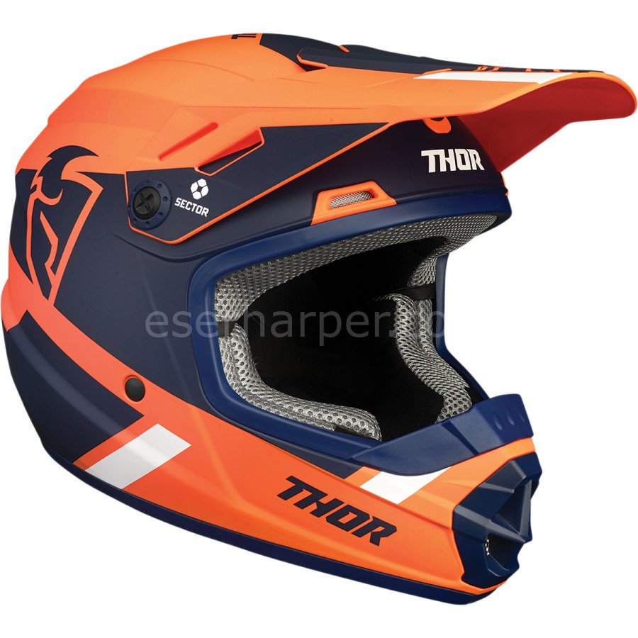 YOUTH SECTOR SPLIT ORANGE NAVY MIPS HELMET