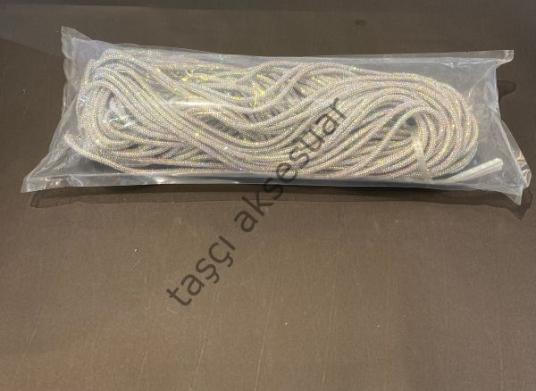 Kristal Taşlı Hortum 50mt. Gümüş Janjan