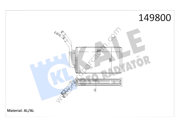 Transit V-184 Kalorifer Radyatörü Klimasız Tip 2002-2006 Arası Modeller İçin KALE