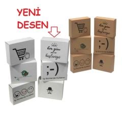 17x12,5x7,5 cm E Ticaret Karton Kargo Kutusu Kolisi 200 - KRAFT - EMOJİ