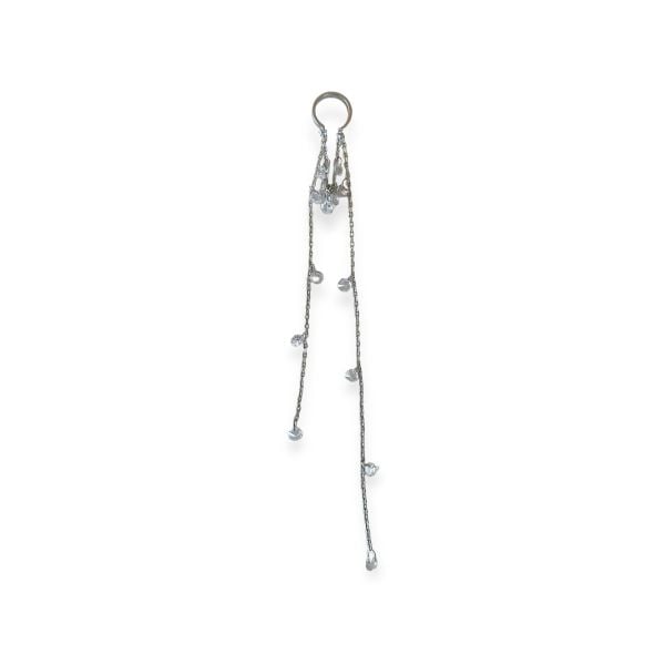 Taşlı Zincir Sallantılı Earcuff Küpe