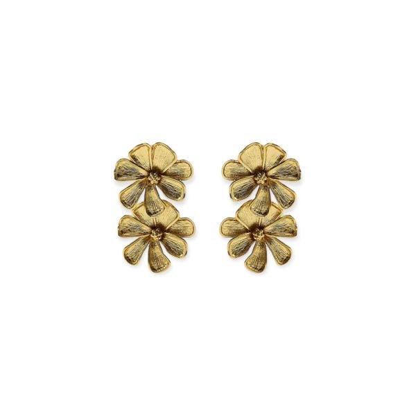 Zra Gold Çiçek Küpe