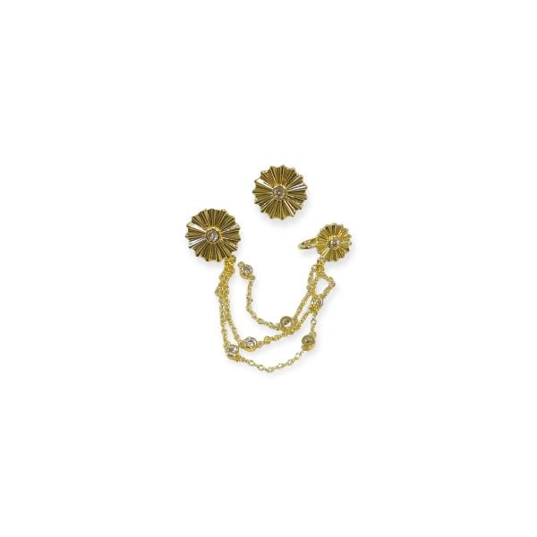 Golden Vanilla Küpe Earcuff Kıkırdak Küpe Set