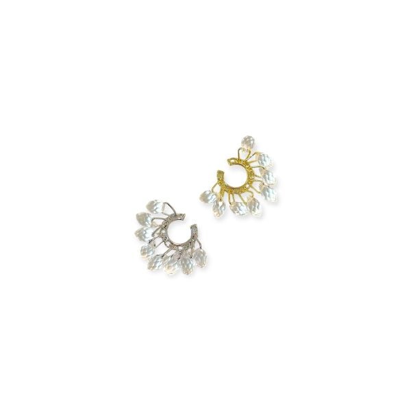 Kristal Taşlı Earcuff Kıkırdak Küpe