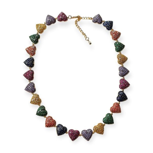 Colorful Diamond Heart Kolye