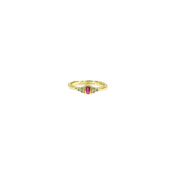 Pembe Taşlı Minimal Yüzük