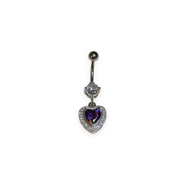 Purple Heart Çelik Göbek Piercing