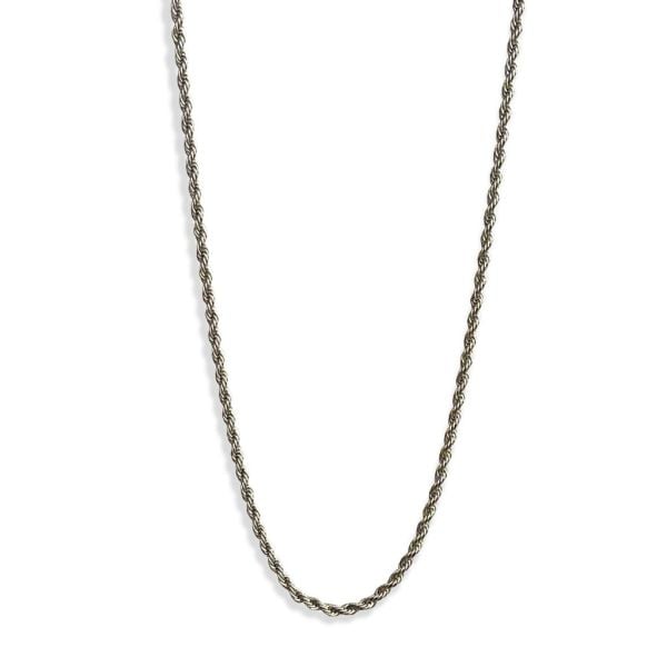Silver Slim Halat Çelik Zincir Kolye - 60 cm