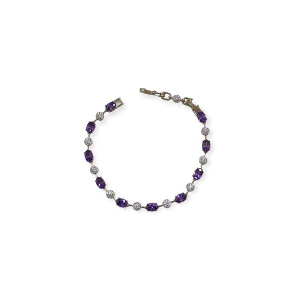 Xpng Silver Classy Mor Taşlı  Bileklik
