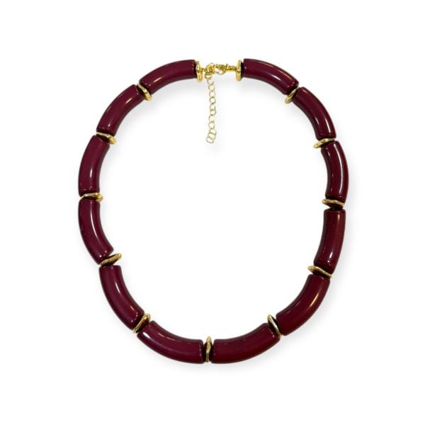 Bordo Akrilik Diva Kolye
