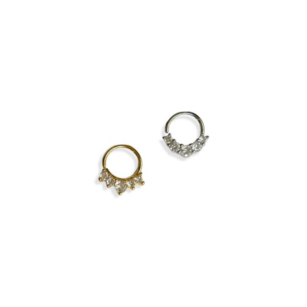 Beş Taşlı Halka Daith Piercing 8mm