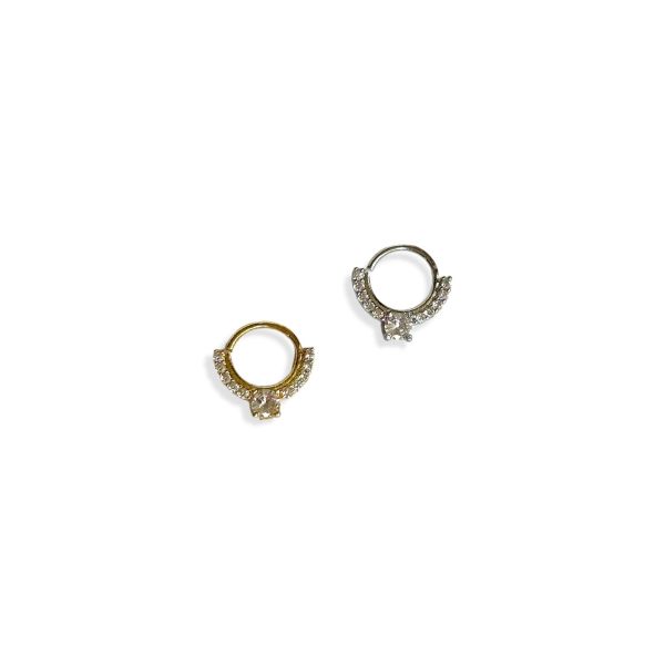 Tek Taşlı Halka Daith Piercing 8mm