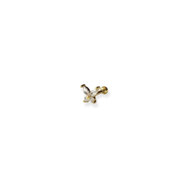 Gold Midi Kelebek Çelik Tragus Piercing