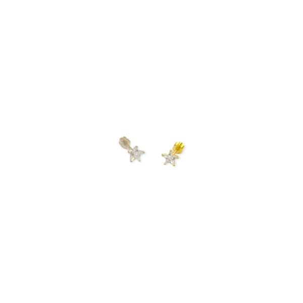 925 Ayar Gümüş Yıldız  Tek Taş Tragus Piercing