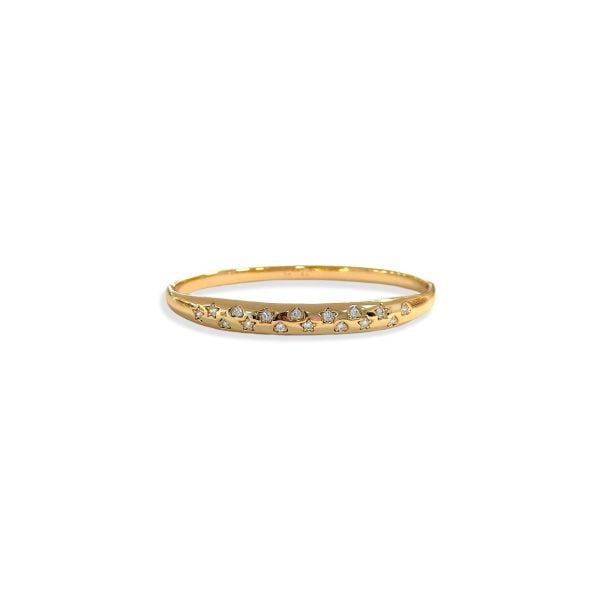 Xpng Rose Gold Kalpli Yıldızlı Çelik Kelepçe Bilezik