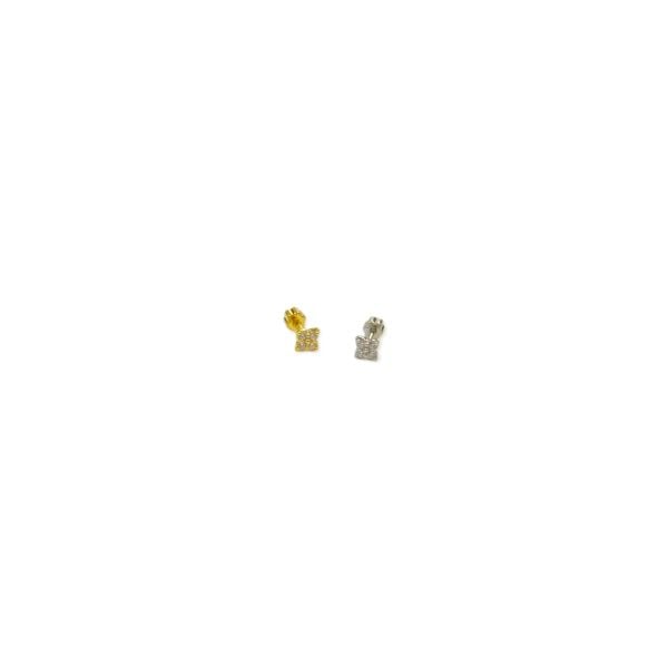 925 Ayar Gümüş Minimal Taşlı Yonca Tragus Piercing