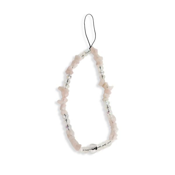 Pembe Kuvars Kristal Phone Charm Telefon Askısı