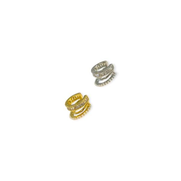 Taşlı İncili Earcuff Kıkırdak Küpe