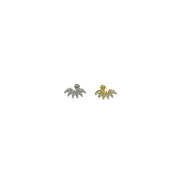 925 Ayar Gümüş Zambak Taşlı Tragus Piercing