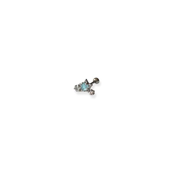 Turkuaz Yıldız Silver Çelik Piercing