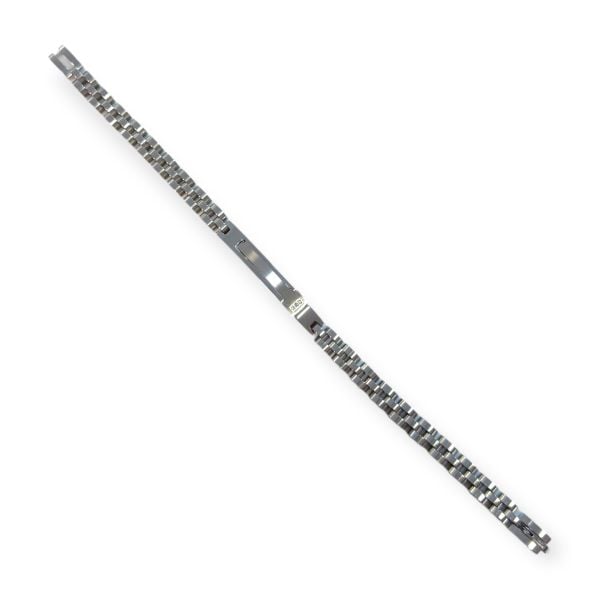 Silver Taşlı Künye Çelik Erkek Bileklik