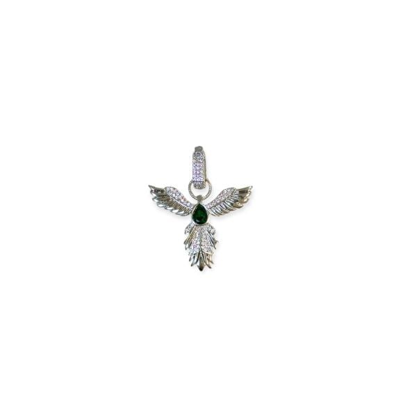 Anka Kuşu Silver Yeşil Taşlı - Kolye Ucu - Ajda Charm