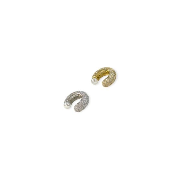 Full Taşlı İncili Earcuff Kıkırdak Küpe