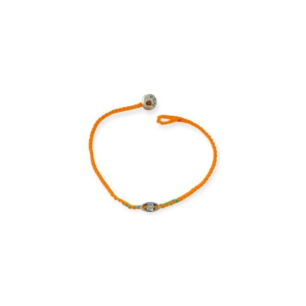 925 Ayar Gümüş Göz İçi Peace Unisex İp Bileklik
