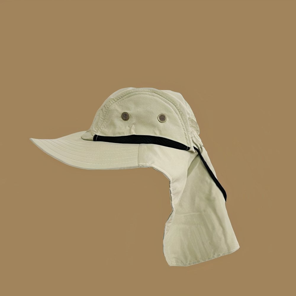 Koruyucu Kırık Beyaz Renk Katlanabilir Safari Şapkası