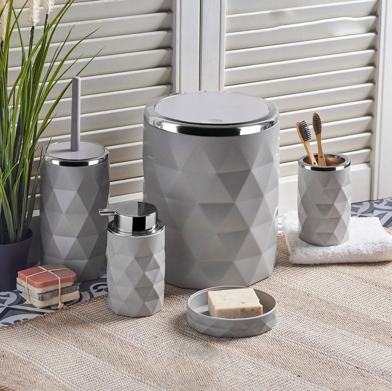 Diamond 5 Parça Banyo Seti Toupe - Silver