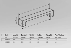 Çebi 895 Modern Mobilya Kulbu İnox 160 mm