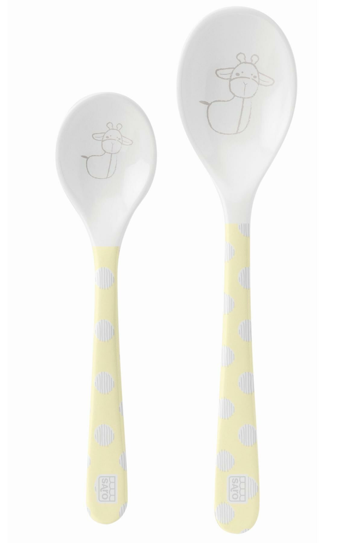 Saro Melamin Mama Kaşığı Seti 2.li Küçük / Büyük Giraffe
